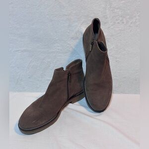 ITALEAU FOLIANA Waterproof Cognac Suede Ankle Zip Bootie Boots Size 42 US 11